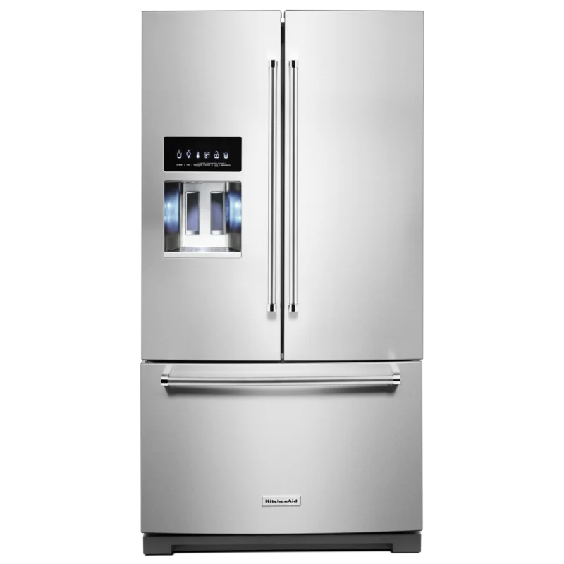 KitchenAid - 35.94 Inch 27 cu. ft French Door Refrigerator in Stainless - KRFF577KPS Stainless