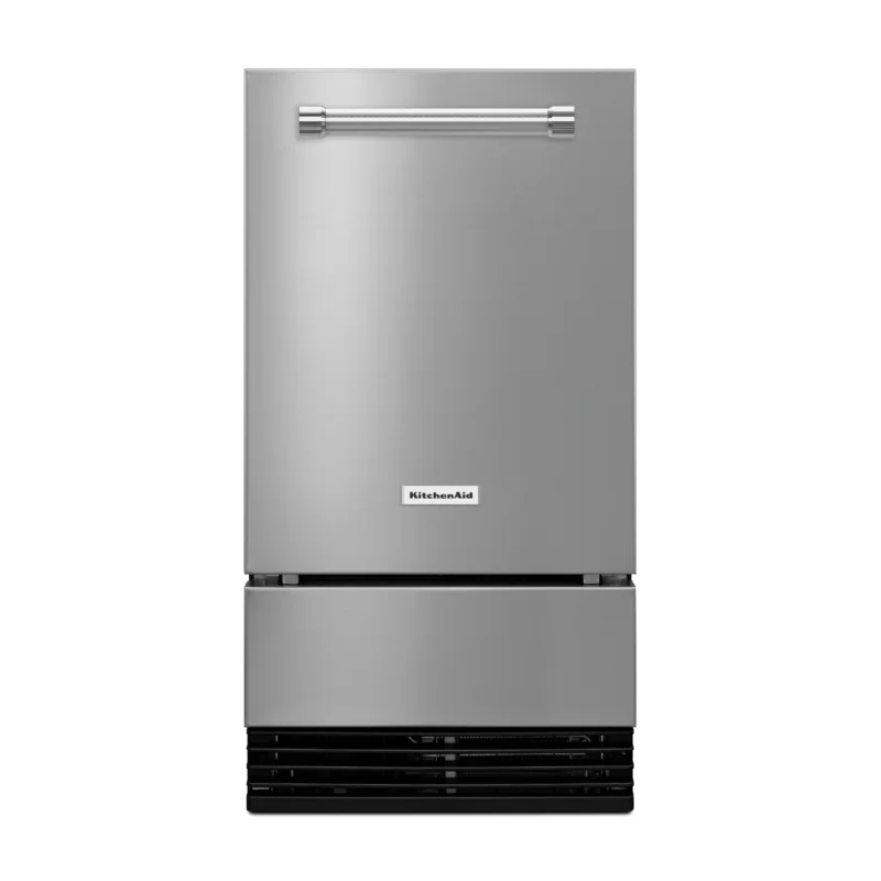 KitchenAid - 35 Lbs Under Counter Ice Maker Freezer in Stainless - KUID308ESS Stainless