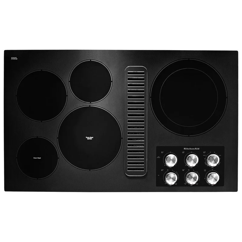 KitchenAid - 36.1 inch wide Downdraft Cooktop in Black - KCED606GBL Black