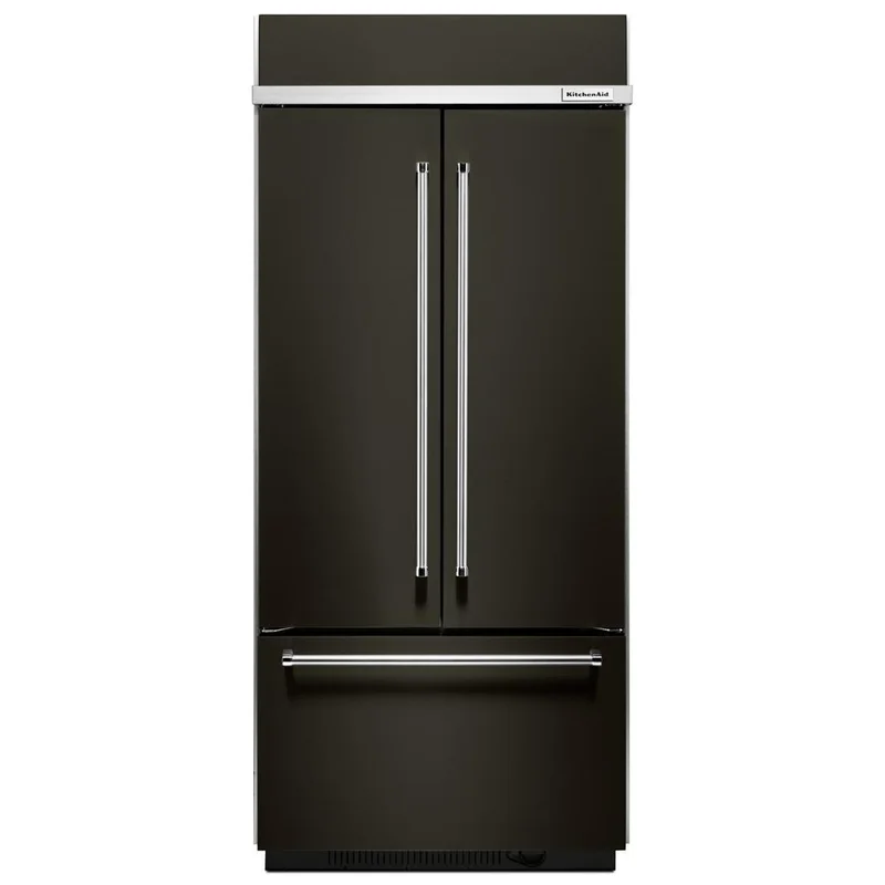 KitchenAid - 36.25 Inch 20.81 cu. ft French Door Refrigerator in Black (Premium Floor Model) - KBFN506EBS Black (Premium Floor Model)