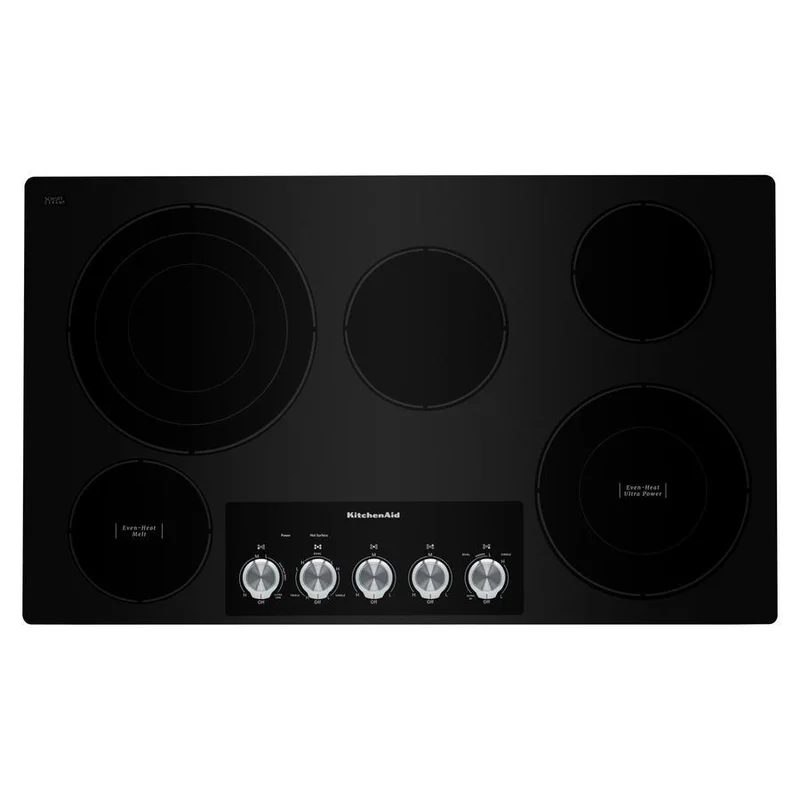 KitchenAid - 36.31 inch wide Electric Cooktop in Black - KCES556HBL Black