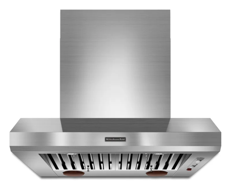 KitchenAid - 36 Inch 1200 CFM Wall Mount and Chimney Range Vent in Stainless - KXW9736YSS Stainless