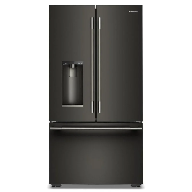 KitchenAid - 36 Inch 23.1 cu. ft French Door Refrigerator in Black Ore - KRFC536SBE Black Ore
