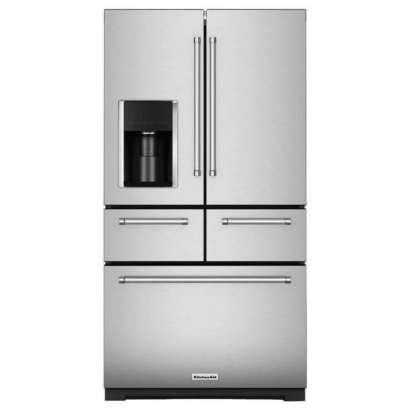 KitchenAid - 36 Inch 25.76 cu. ft French Door Refrigerator in Stainless - KRMF706ESS Stainless