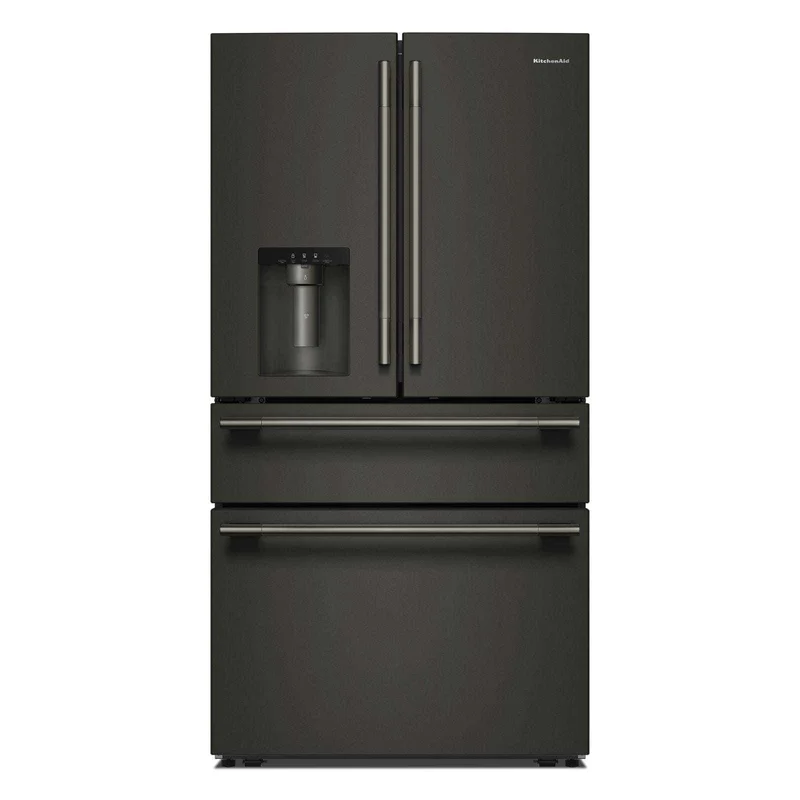 KitchenAid - 36 Inch 28.7 cu. ft French Door Refrigerator in Black Ore - KRMF436SBE Black Ore