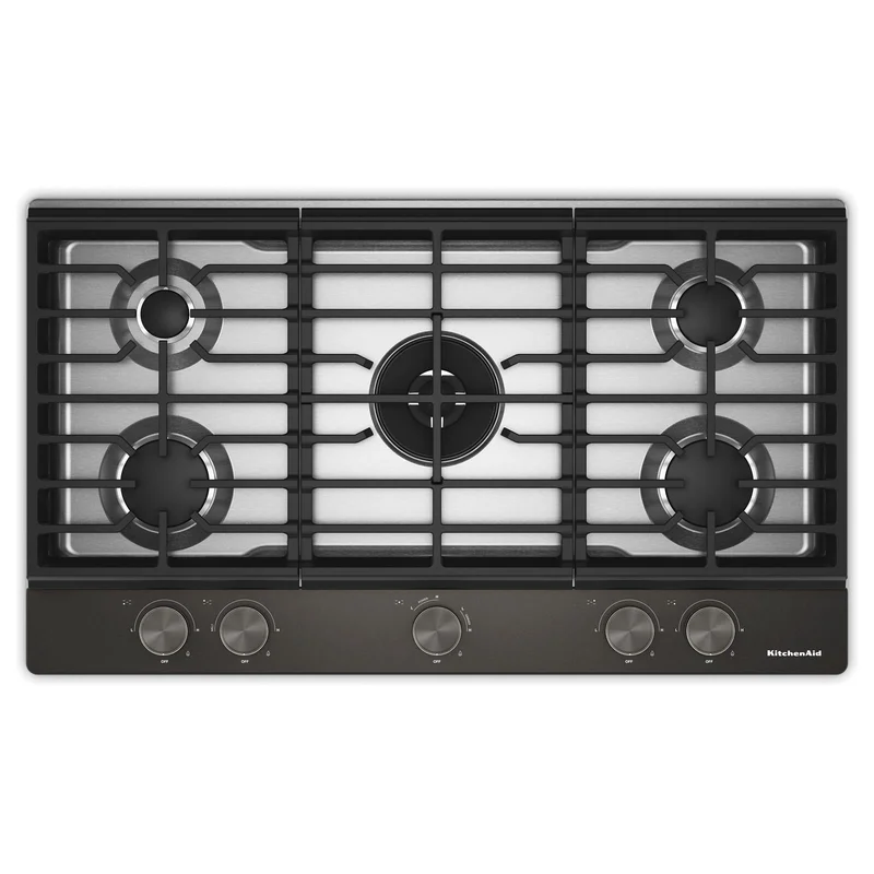 KitchenAid - 37 inch wide Gas Cooktop in Black - KCGK736SBE Black