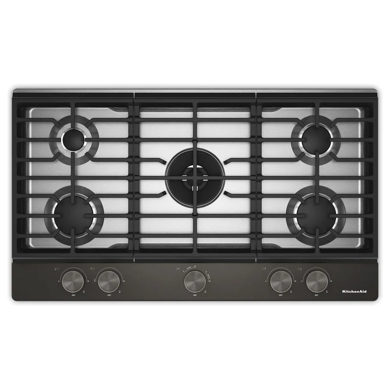 KitchenAid - 37 inch wide Gas Cooktop in Black Ore - KCGK536SBE Black Ore