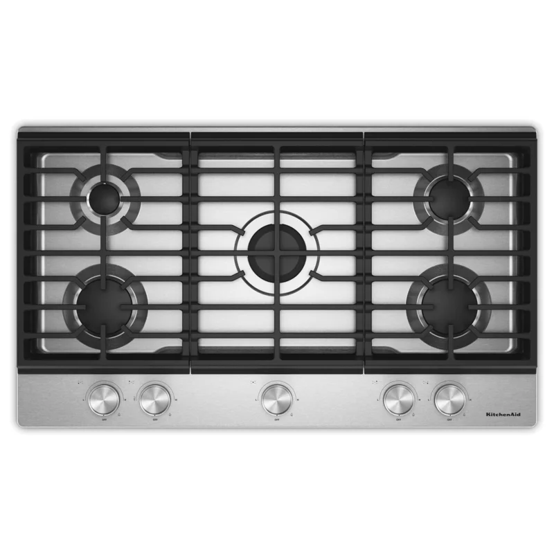 KitchenAid - 37 inch wide Gas Cooktop in Stainless - KCGK336SSS Stainless