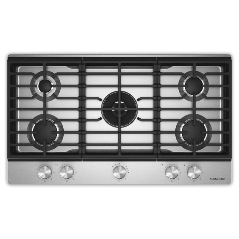 KitchenAid - 37 inch wide Gas Cooktop in Stainless - KCGK736SSS Stainless