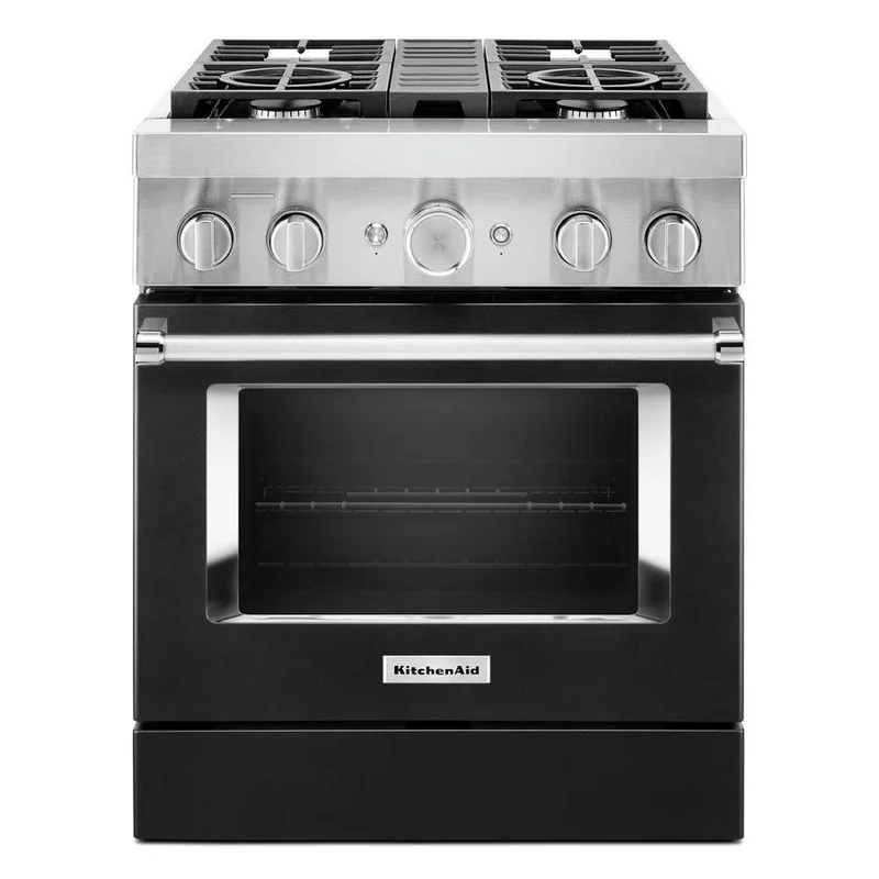 KitchenAid - 4.1 cu. ft Dual Fuel Range in Black - KFDC500JBK Black