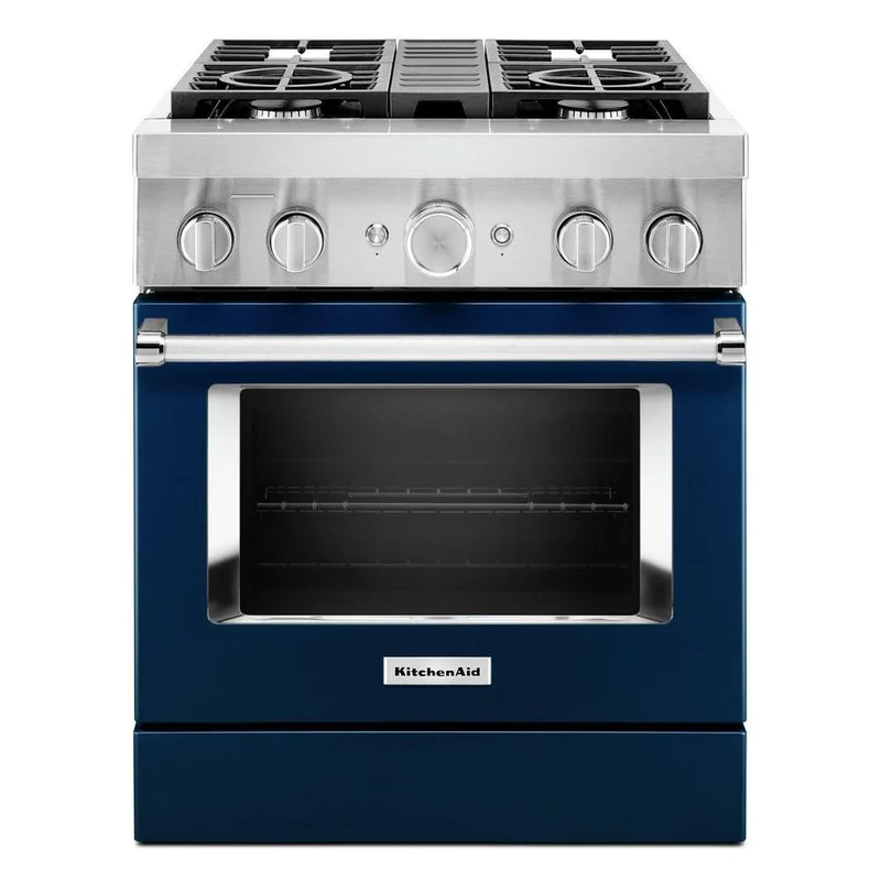 KitchenAid - 4.1 cu. ft Dual Fuel Range in Blue - KFDC500JIB Blue