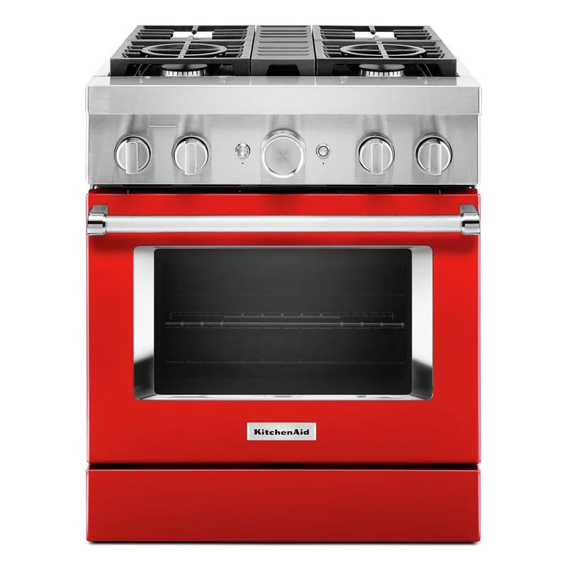 KitchenAid - 4.1 cu. ft Dual Fuel Range in Red - KFDC500JPA Red