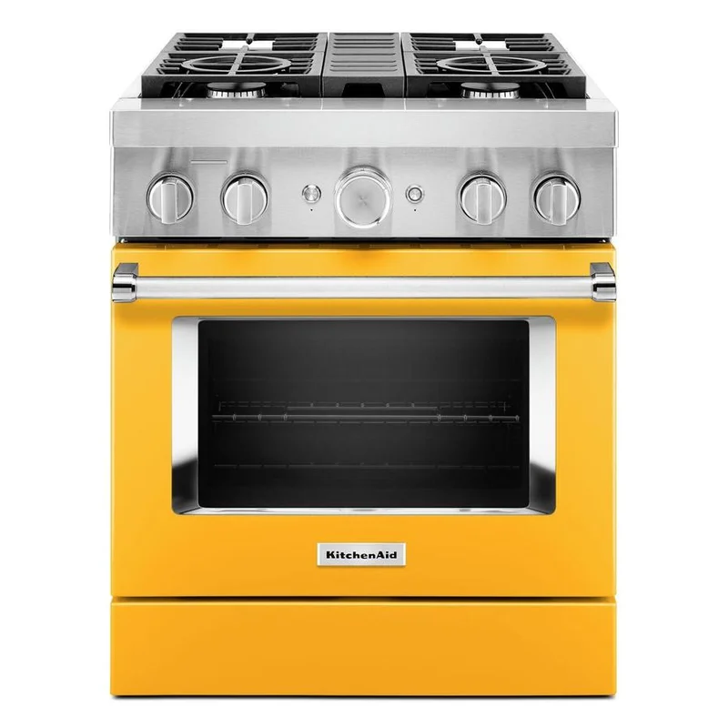KitchenAid - 4.1 cu. ft Dual Fuel Range in Yellow - KFDC500JYP Yellow