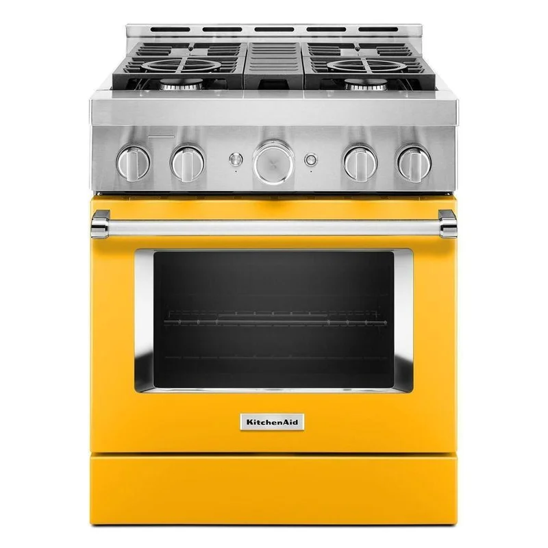 KitchenAid - 4.1 cu. ft Gas Range in Yellow - KFGC500JYP Yellow