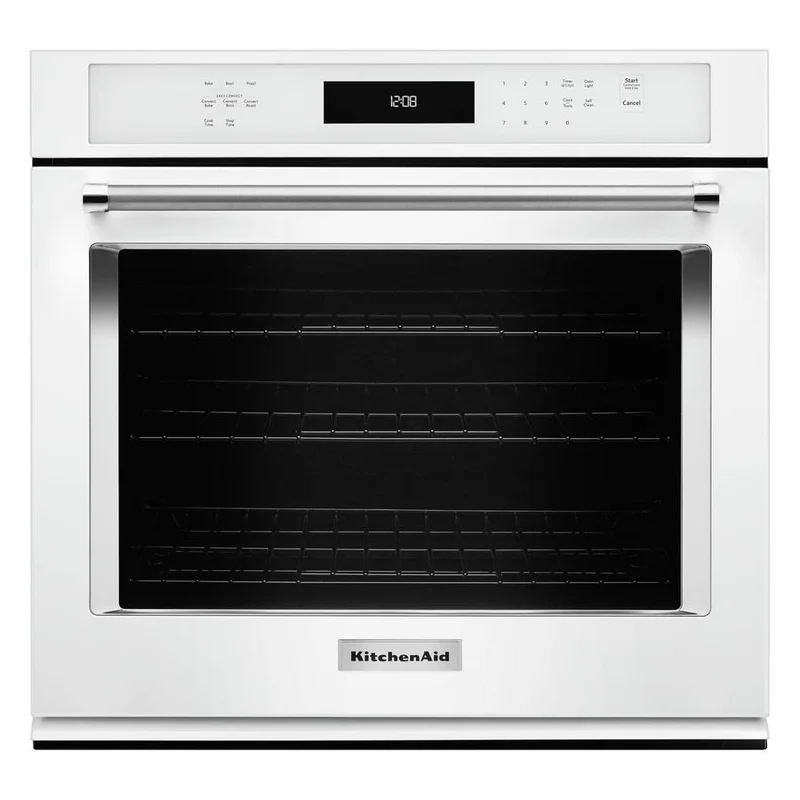 KitchenAid - 4.3 cu. ft Single Wall Oven in White - KOSE507EWH White