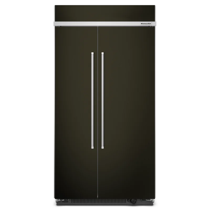 KitchenAid - 41.25 Inch 25.5 cu. ft Side-by-Side Refrigerator in Black Stainless - KBSN702MBS Black Stainless