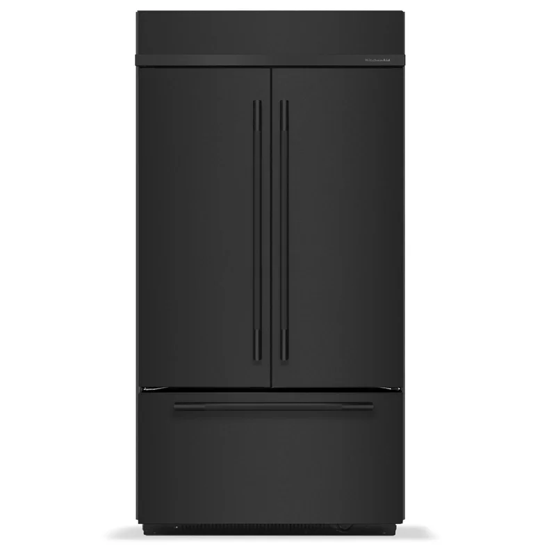 KitchenAid - 41.3 Inch 24.2 cu. ft French Door Refrigerator in Black - KBFN542SBE Black