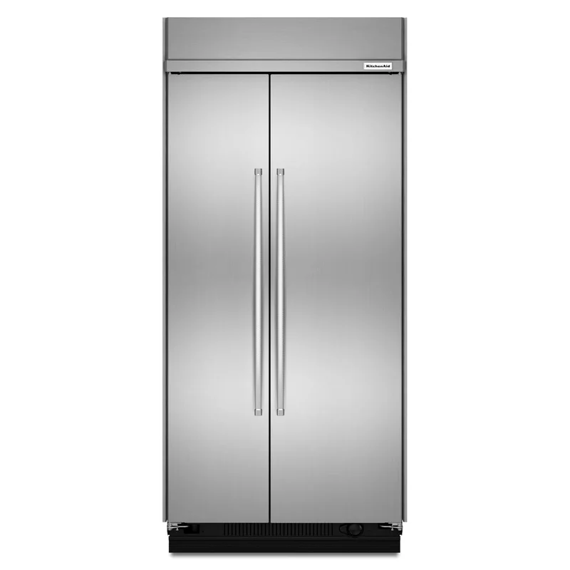 KitchenAid - 42.25 Inch 25.5 cu. ft Side by Side Refrigerator in Stainless - KBSN602ESS Stainless