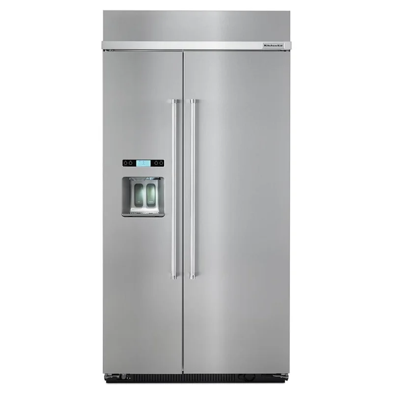 KitchenAid - 42.25 Inch 25 cu. ft Side by Side Refrigerator in Stainless - KBSD602ESS Stainless