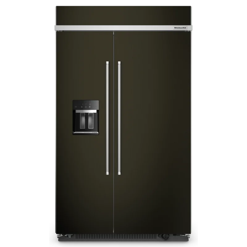 KitchenAid - 47.25 Inch 29.4 cu. ft Side by Side Refrigerator in Black Stainless - KBSD708MBS Black Stainless