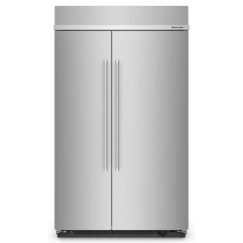 KitchenAid - 47.25 Inch 30 cu. ft Built In / Integrated Side by Side Refrigerator in Stainless - KBSN708MPS Stainless