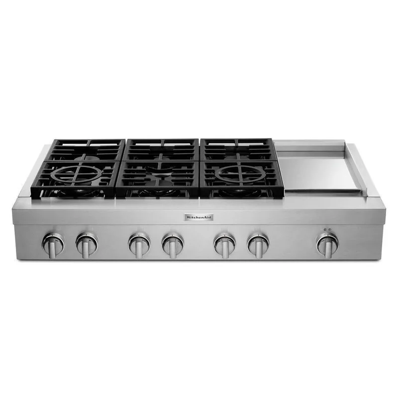 KitchenAid - 47.875 inch wide Gas Cooktop in Stainless - KCGC558JSS Stainless