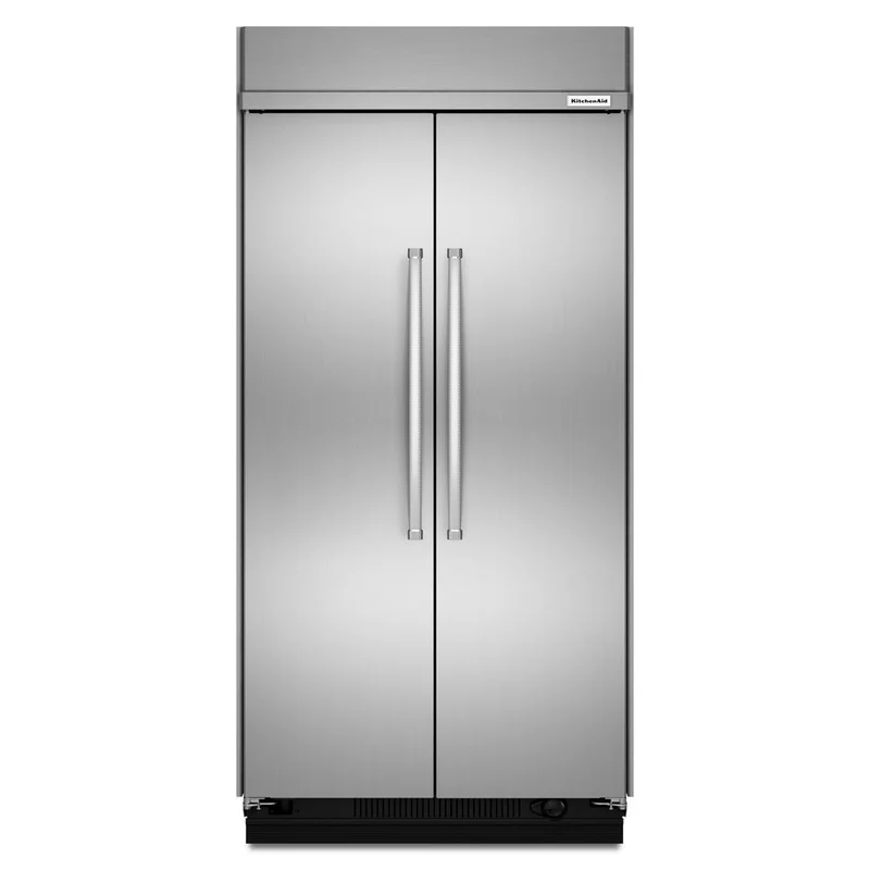 KitchenAid - 48.25 Inch 30 cu. ft Side by Side Refrigerator in Stainless - KBSN608ESS Stainless