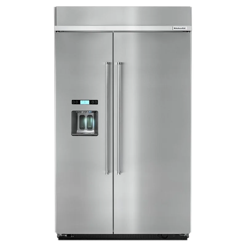 KitchenAid - 48.3 Inch 29.5 cu. ft Side by Side Refrigerator in Stainless - KBSD618ESS Stainless