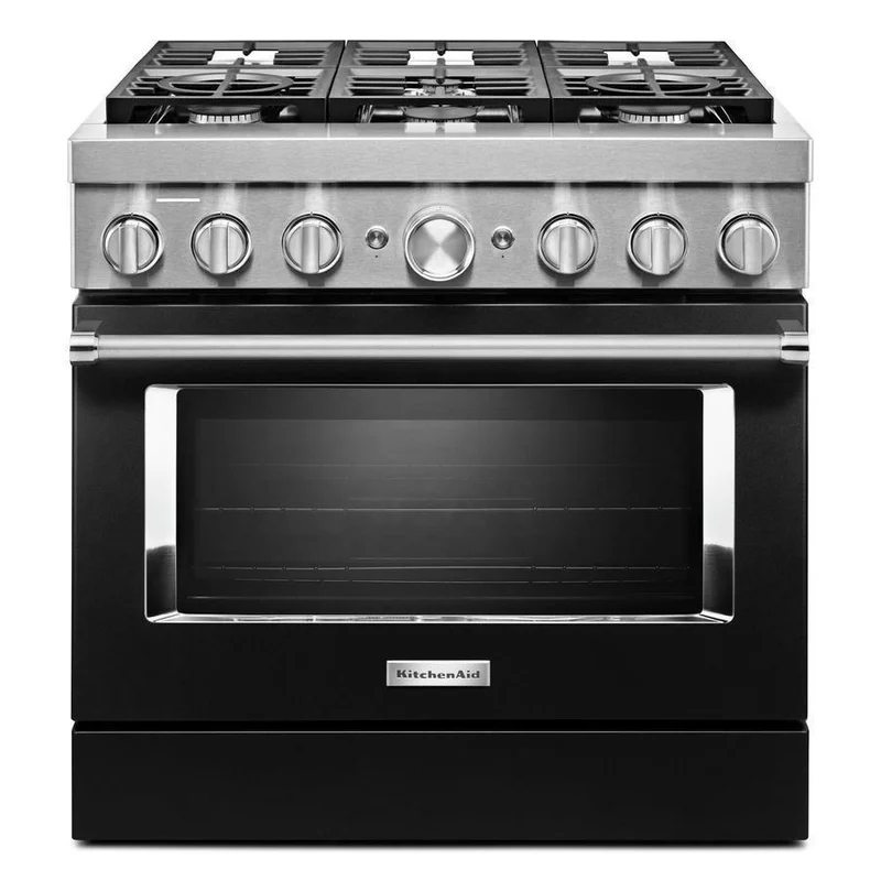 KitchenAid - 5.1 cu. ft Dual Fuel Range in Black - KFDC506JBK Black
