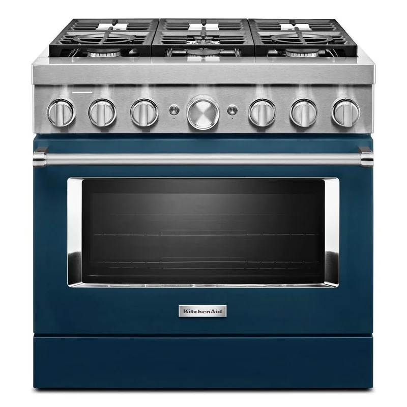 KitchenAid - 5.1 cu. ft Dual Fuel Range in Blue - KFDC506JIB Blue