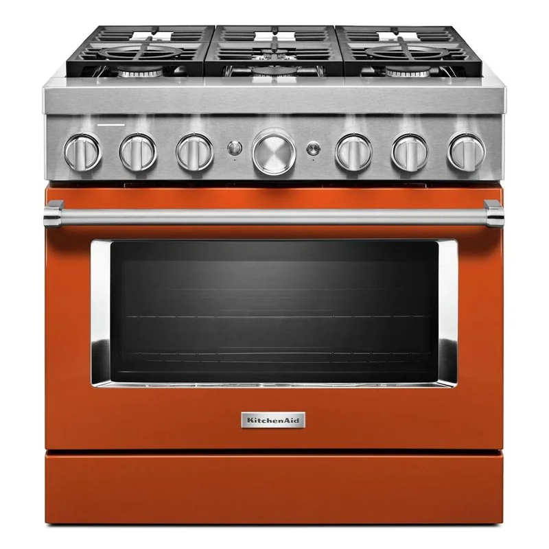 KitchenAid - 5.1 cu. ft Dual Fuel Range in Orange - KFDC506JSC Orange