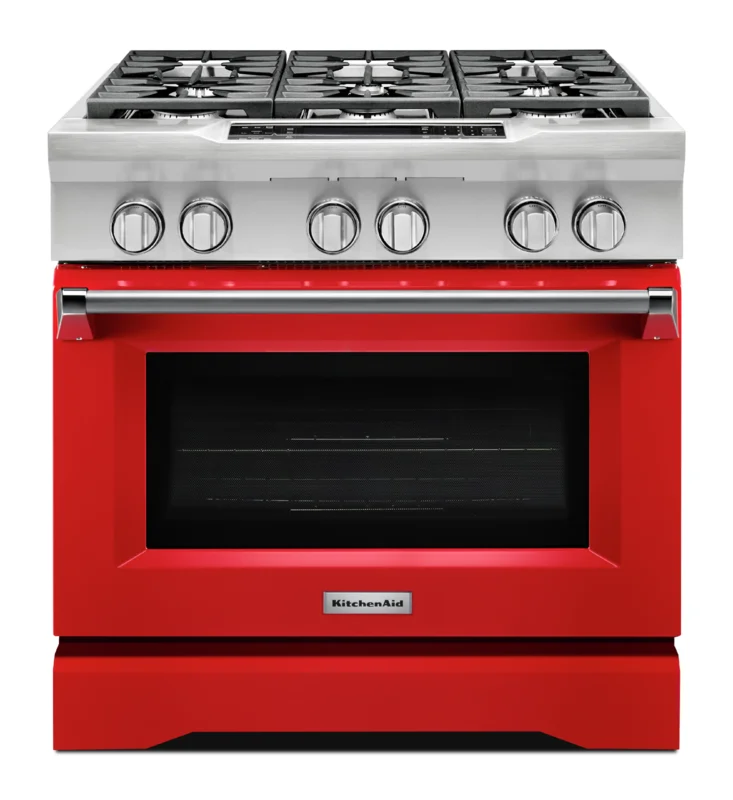 KitchenAid - 5.1 cu. ft Dual Fuel Range in Red - KDRS467VSD Red