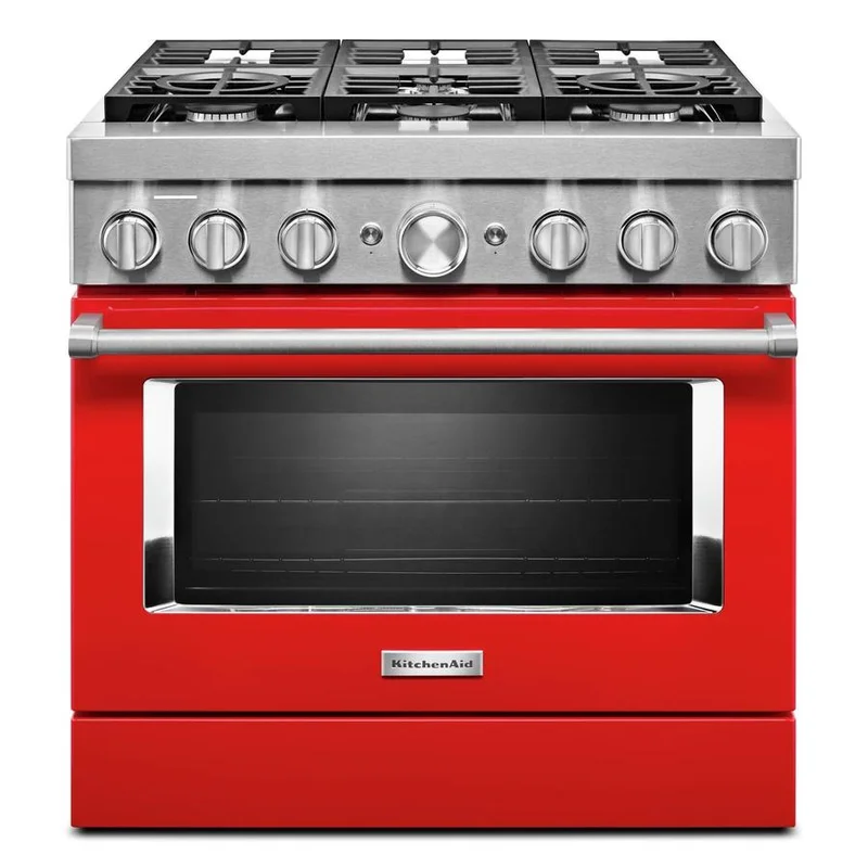 KitchenAid - 5.1 cu. ft Dual Fuel Range in Red - KFDC506JPA Red