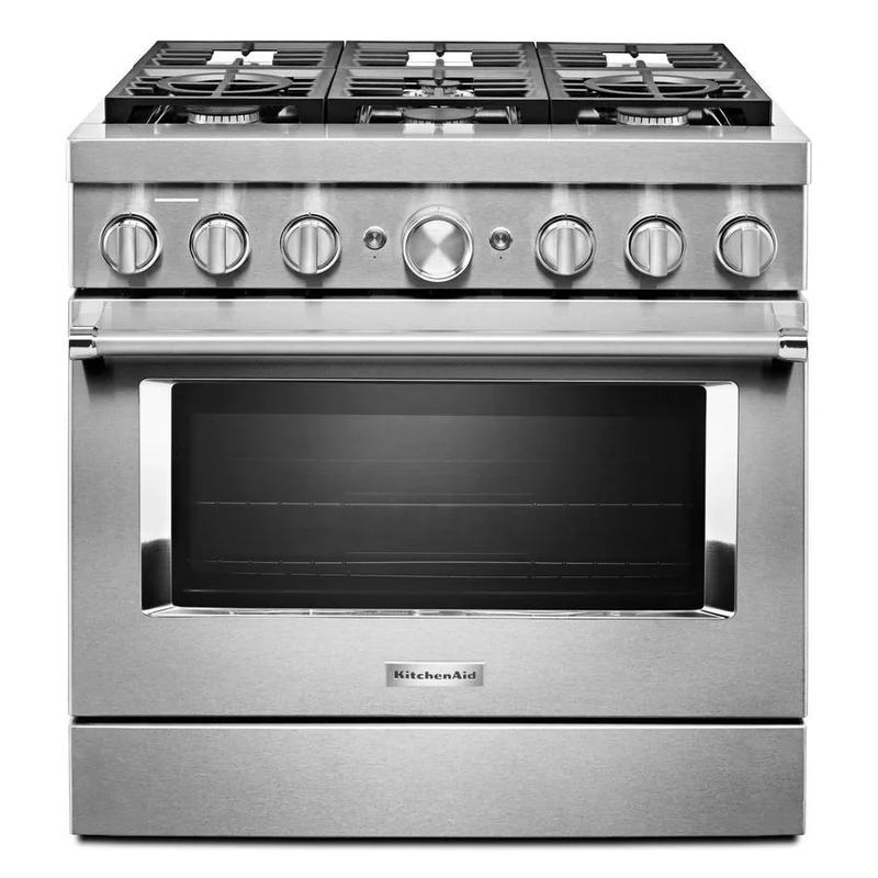KitchenAid - 5.1 cu. ft Dual Fuel Range in Stainless - KFDC506JSS Stainless