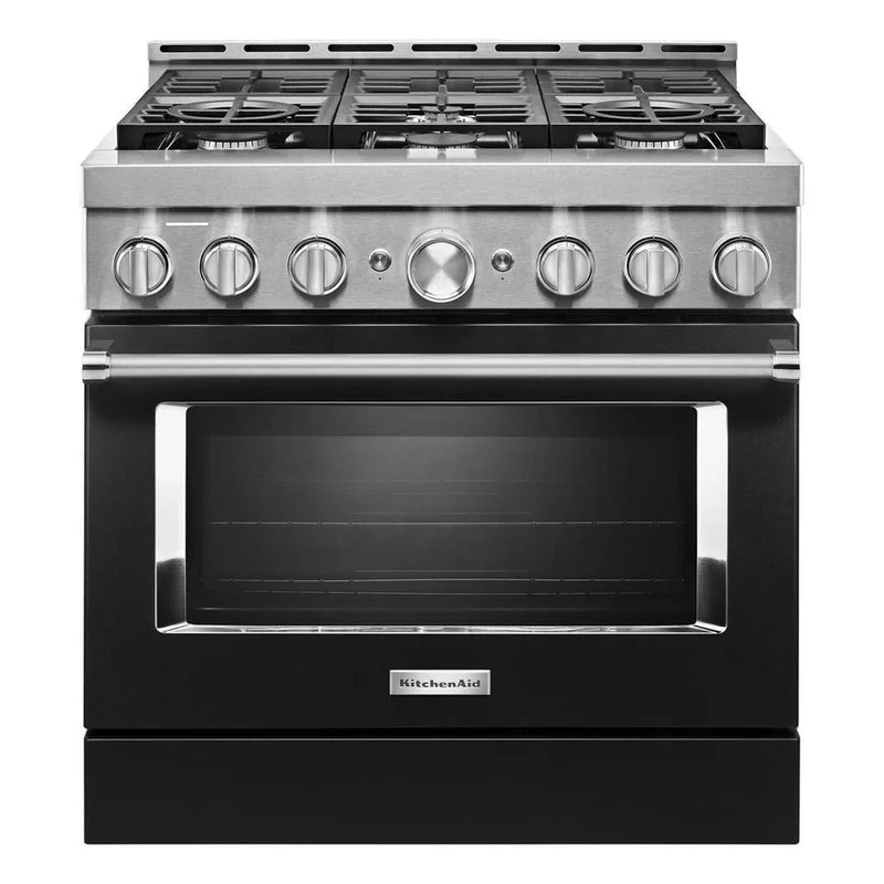 KitchenAid - 5.1 cu. ft Gas Range in Black - KFGC506JBK Black