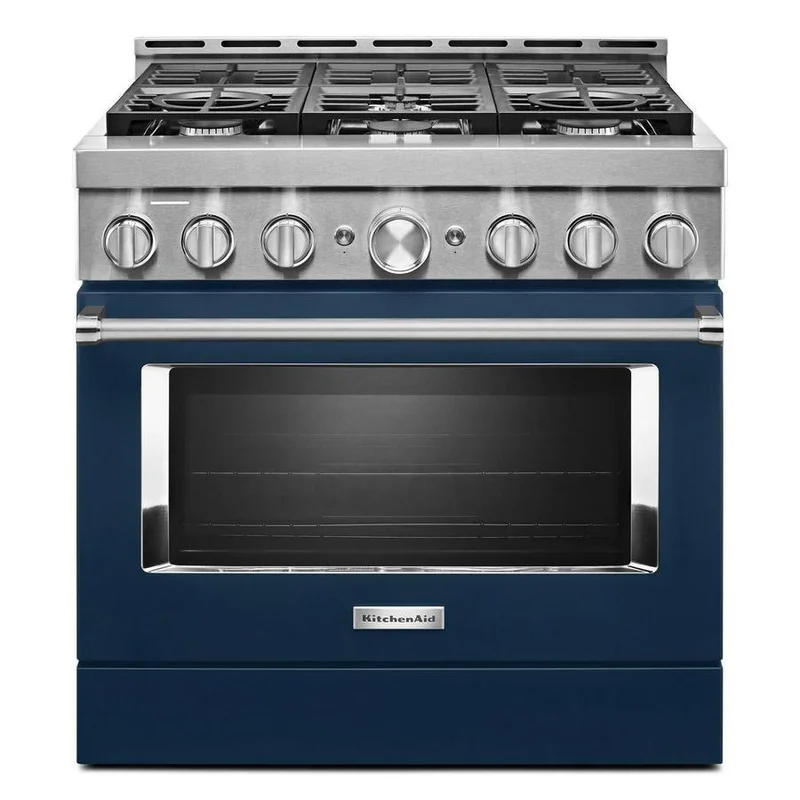 KitchenAid - 5.1 cu. ft Gas Range in Blue - KFGC506JIB Blue