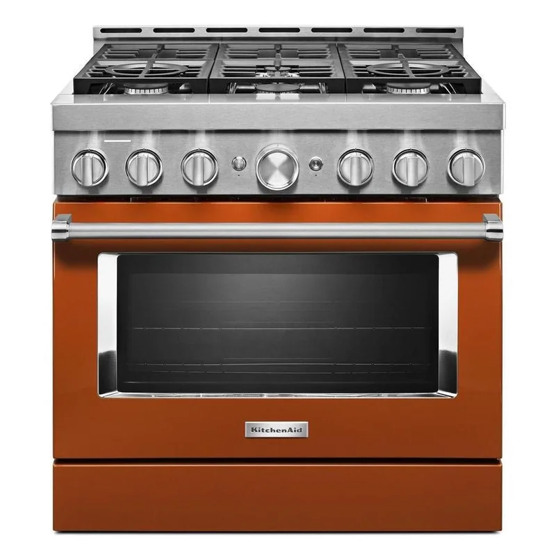 KitchenAid - 5.1 cu. ft Gas Range in Orange - KFGC506JSC Orange
