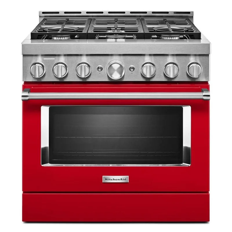 KitchenAid - 5.1 cu. ft Gas Range in Red - KFGC506JPA Red