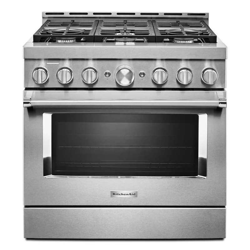 KitchenAid - 5.1 cu. ft Gas Range in Stainless - KFGC506JSS Stainless