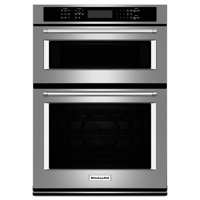 KitchenAid - 5.7 cu. ft Combination Wall Oven in Stainless - KOCE507ESS Stainless