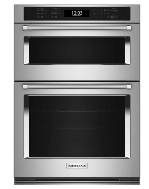 KitchenAid - 5.7 cu. ft Combination Wall Oven in Stainless - KOEC527PSS Stainless