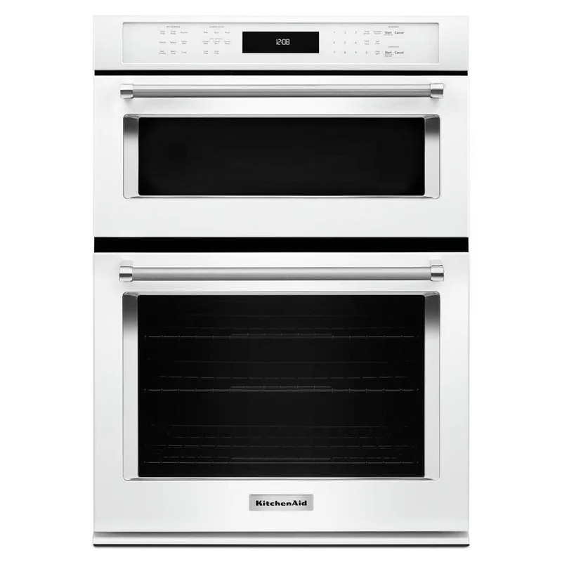 KitchenAid - 5.7 cu. ft Combination Wall Oven in White - KOCE507EWH White