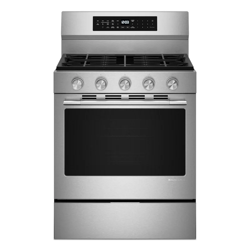 KitchenAid - 5 cu. ft Gas Range in Stainless - KFGS530SPS Stainless