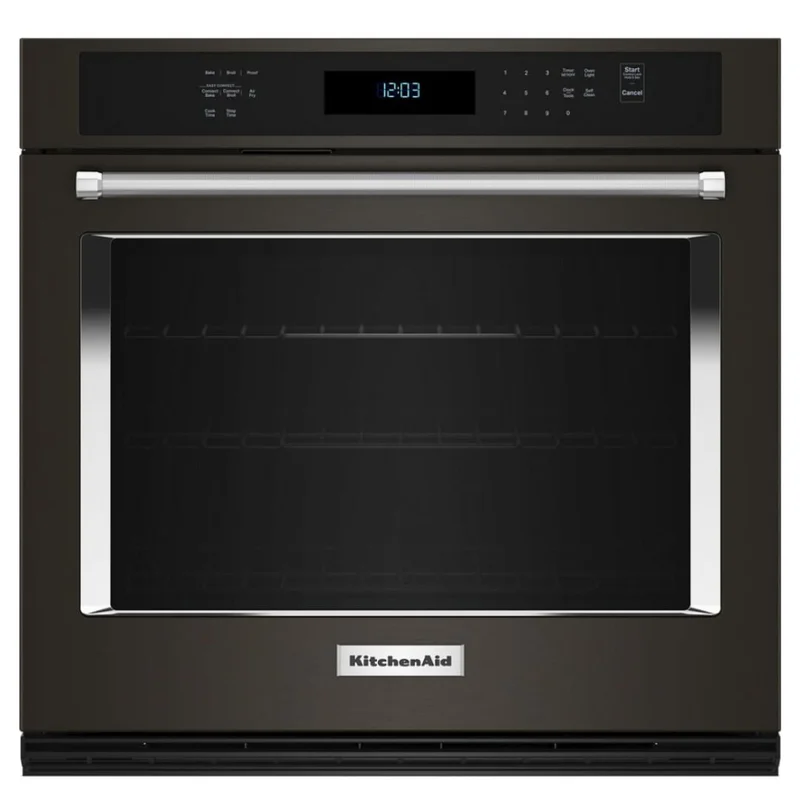 KitchenAid - 5 cu. ft Single Wall Oven in Black Stainless - KOES530PBS Black Stainless