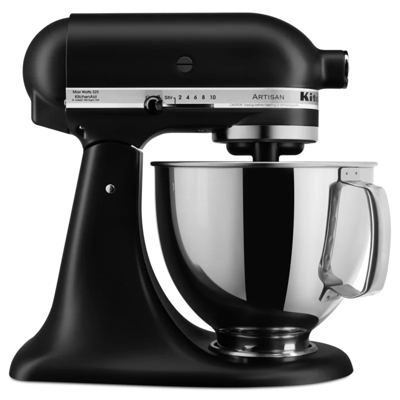 KitchenAid - 5 Quarts Tilt-Head Mixer in Black - KSM150PSBM Black