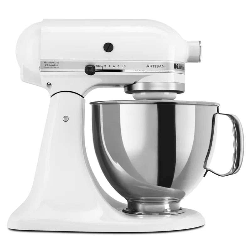 KitchenAid - 5 Quarts Tilt-Head Mixer in White - KSM150PSWH White