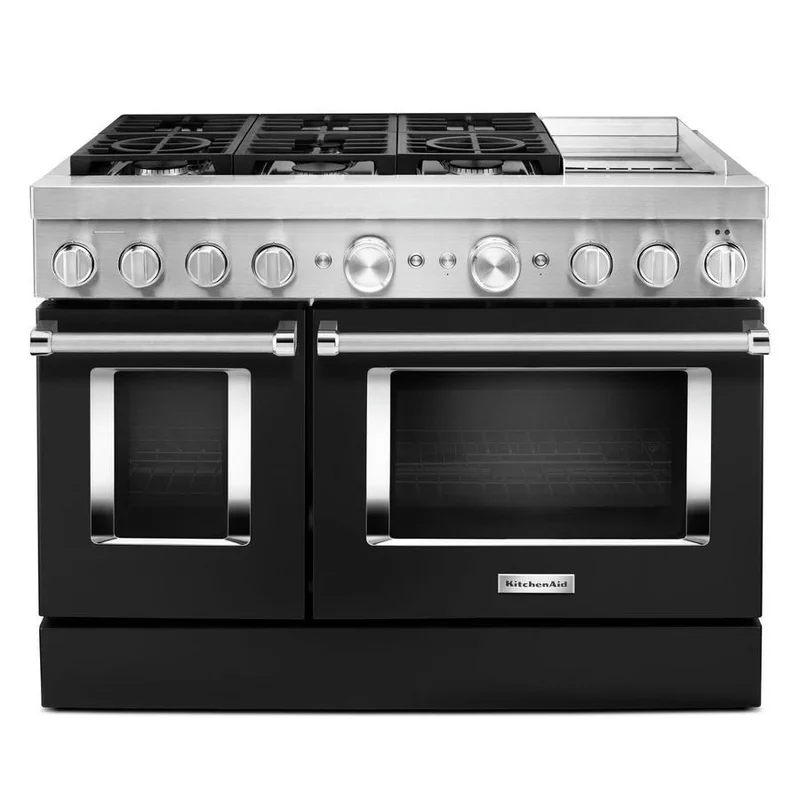 KitchenAid - 6.3 cu. ft Dual Fuel Range in Black - KFDC558JBK Black