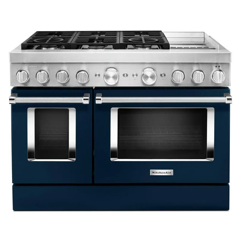 KitchenAid - 6.3 cu. ft Dual Fuel Range in Blue - KFDC558JIB Blue