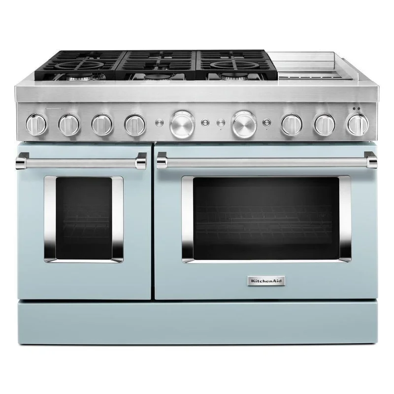 KitchenAid - 6.3 cu. ft Dual Fuel Range in Blue - KFDC558JMB Blue