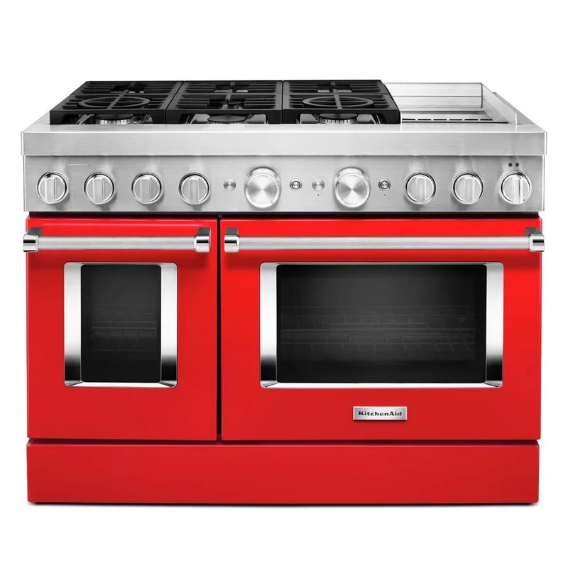 KitchenAid - 6.3 cu. ft Dual Fuel Range in Red - KFDC558JPA Red
